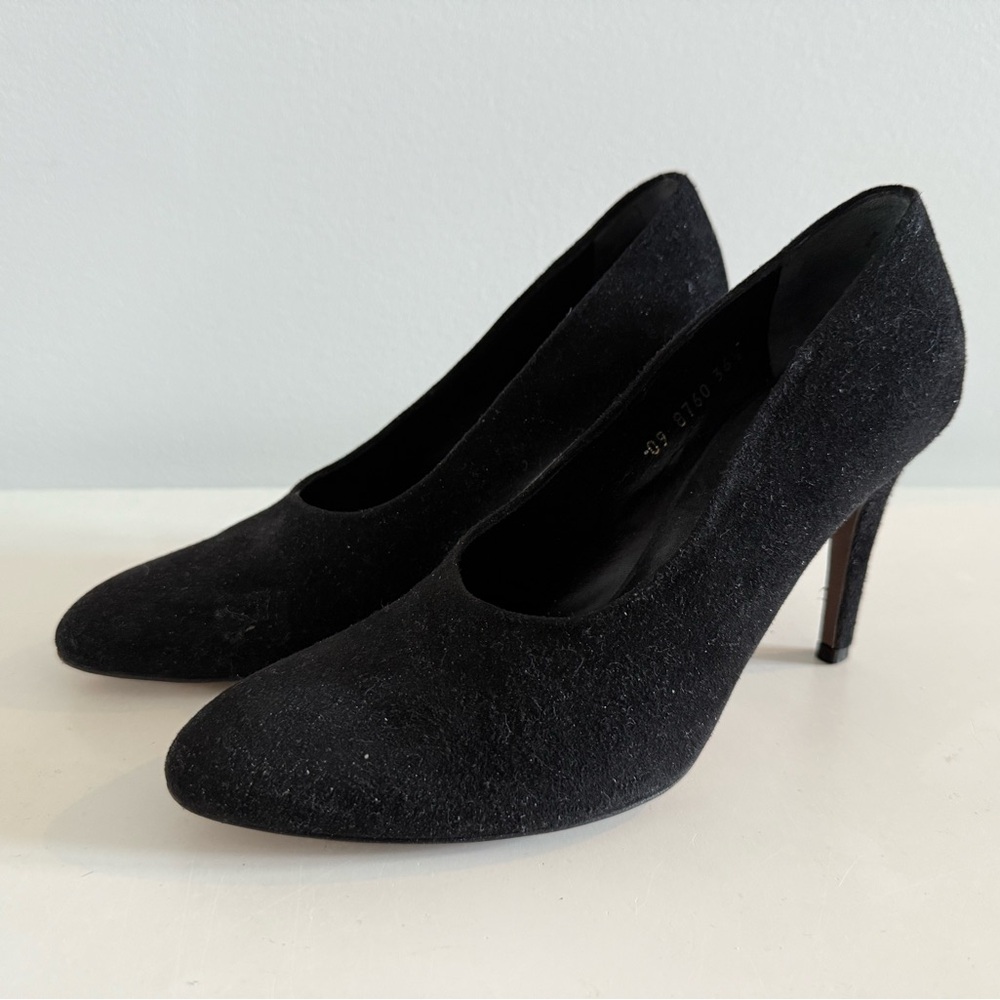 Vintage Walter Steiger Designer Black Suede Leather Pumps 6.5